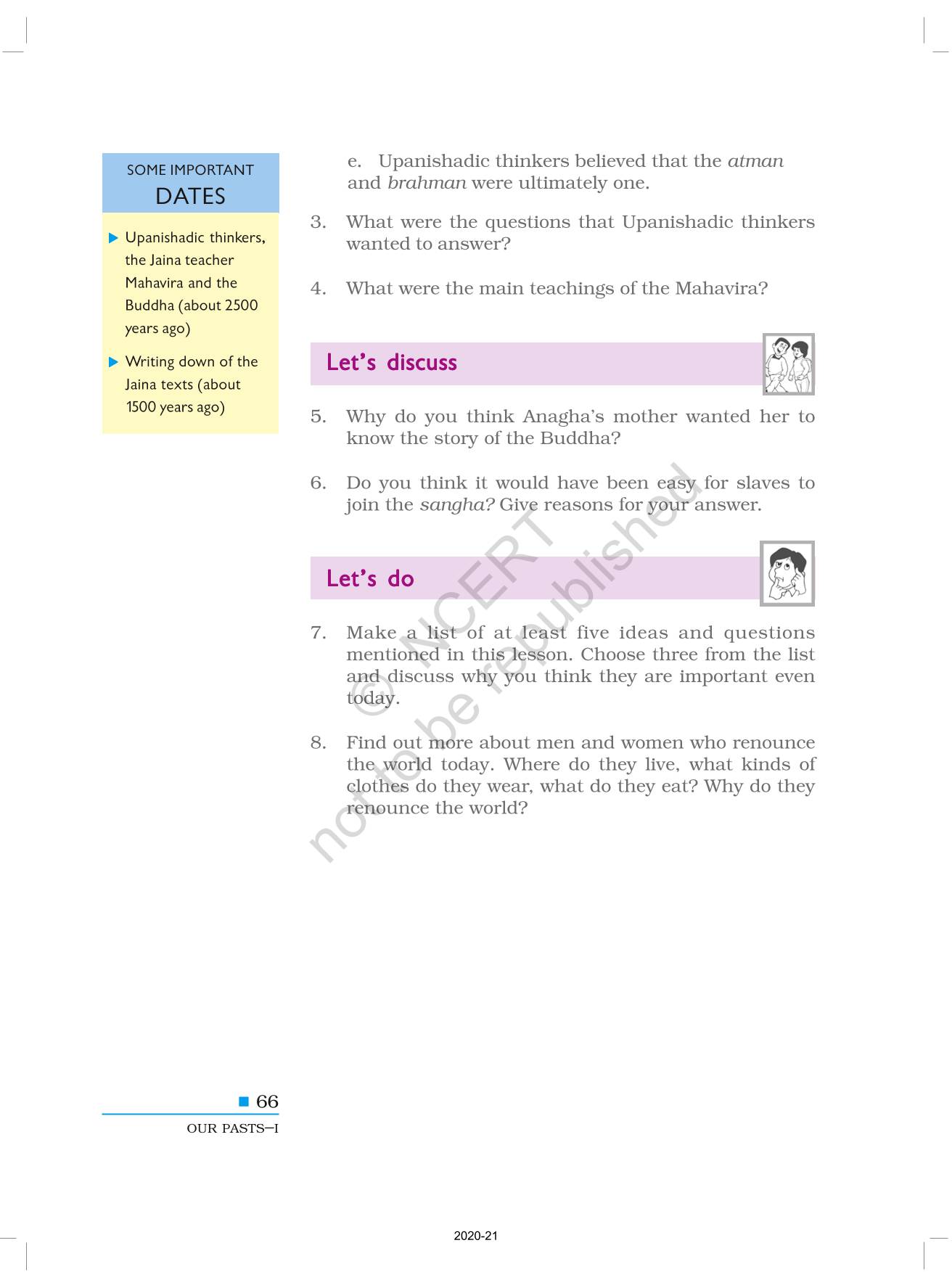 New Questions And Ideas Ncert Book Of Class History Our Pasts I